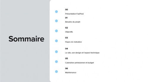 Sommaire du cahier des charges